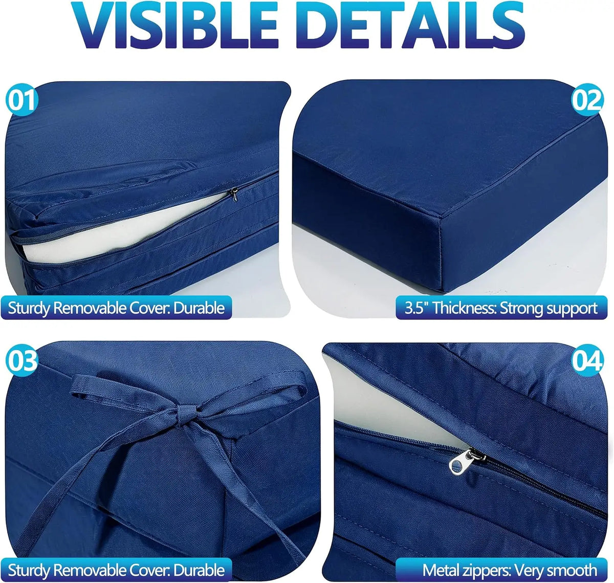 Shxi Waterproof Fade Resistant Outdoor Chaise Cushions