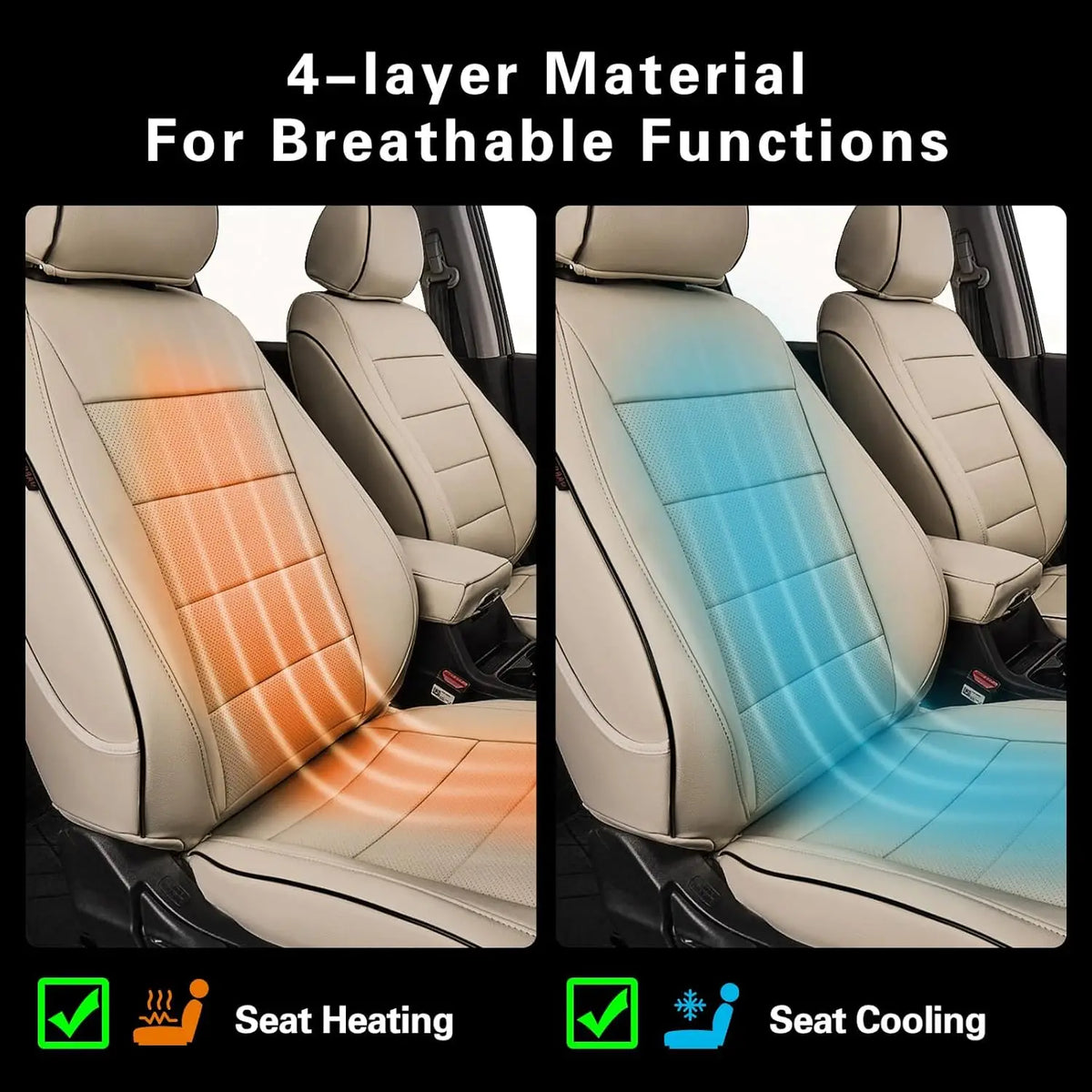 Ekr Custom Fit Waterproof Leather Seat Covers For Honda Hrv
