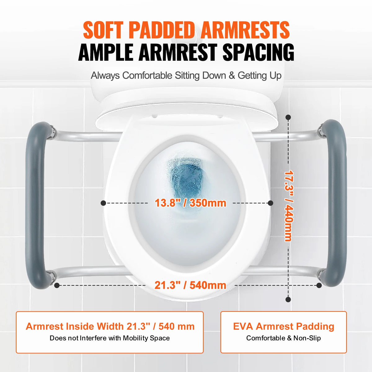 SucceBuy Raised Toilet Seat With Sturdy Aluminum Handles
