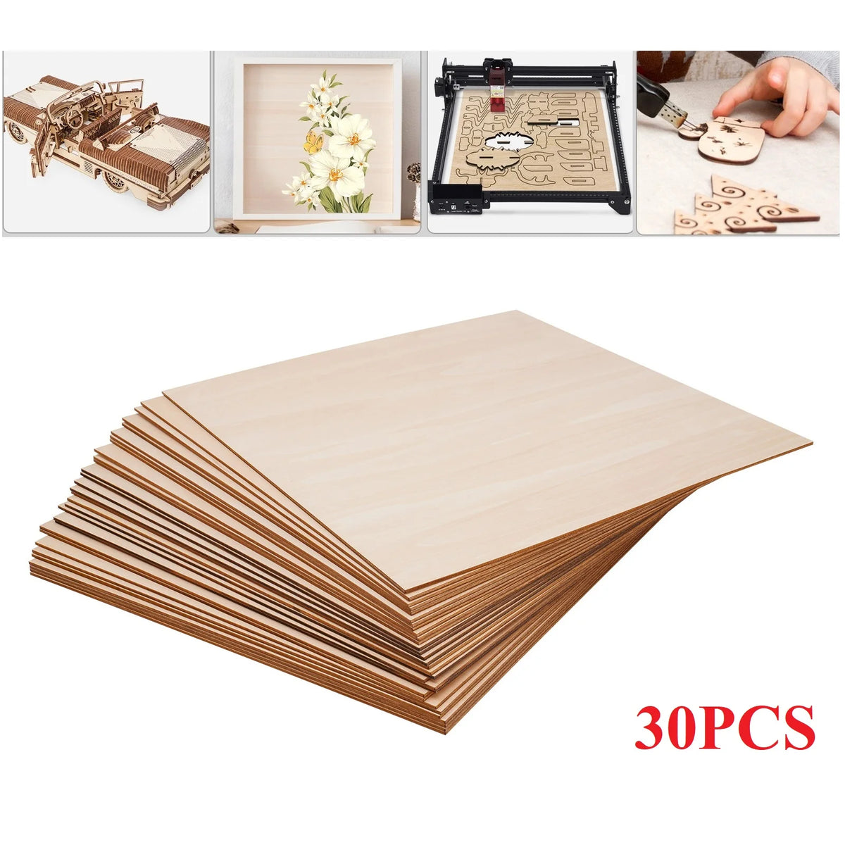 30 Pcs Basswood Sheets For DIY Laser Engraving Project Boards