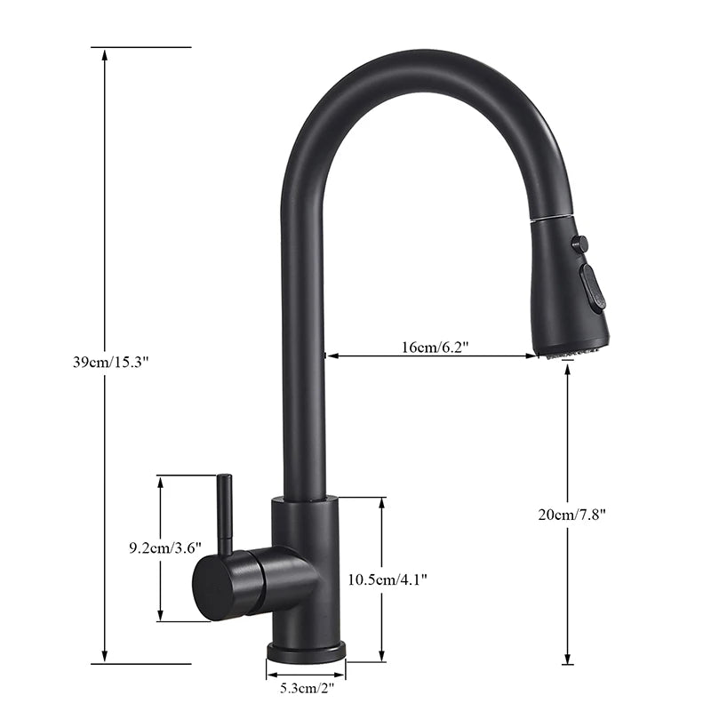 Myqualife Pull Out Deck Mounted Kitchen Sink Faucet Mixer Tap