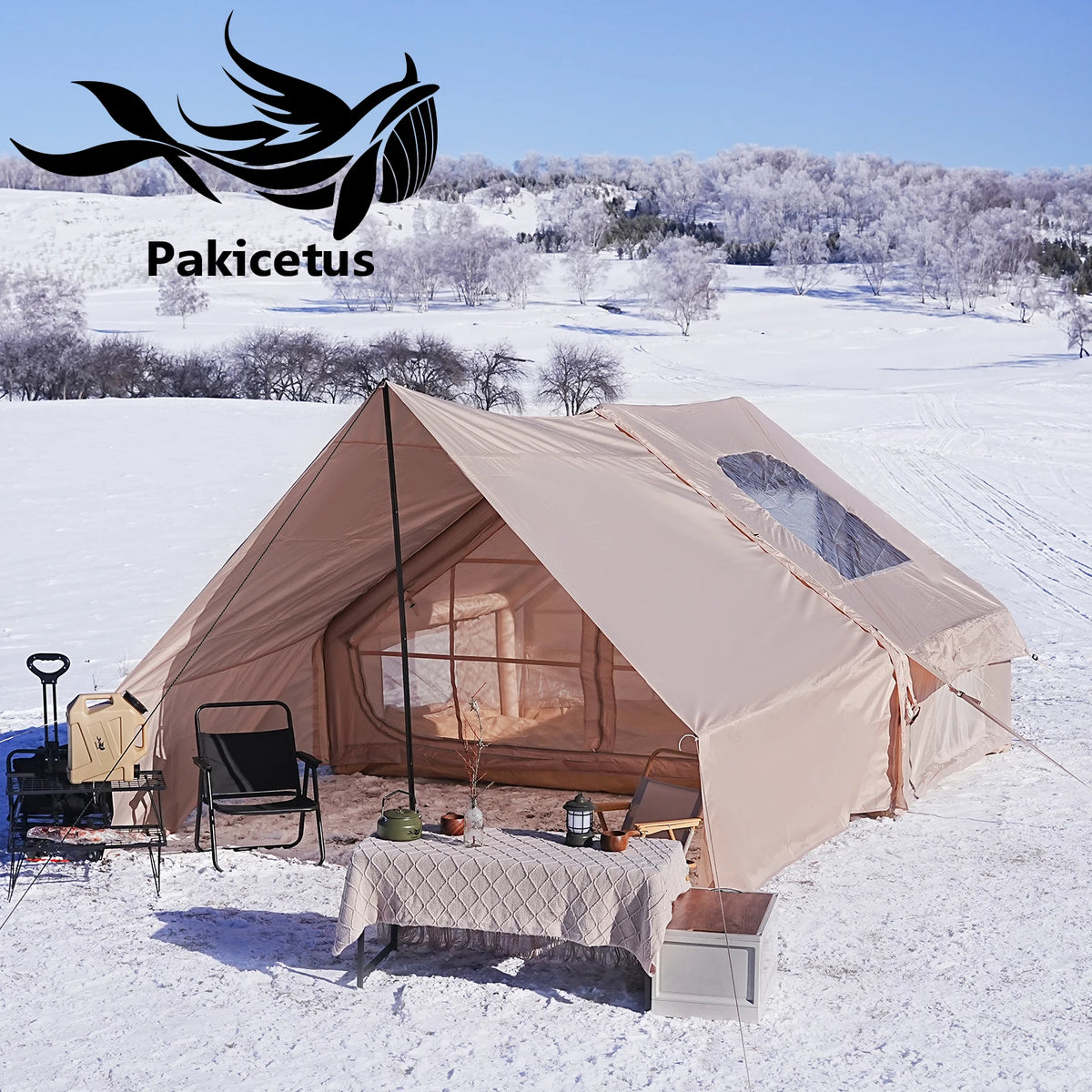 Pakicetus Inflatable Camping Tent With Roof Window And Carry Bag